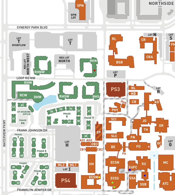 Map of UTD campus