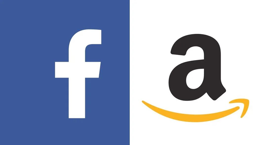 Facebook and Amazon logos.