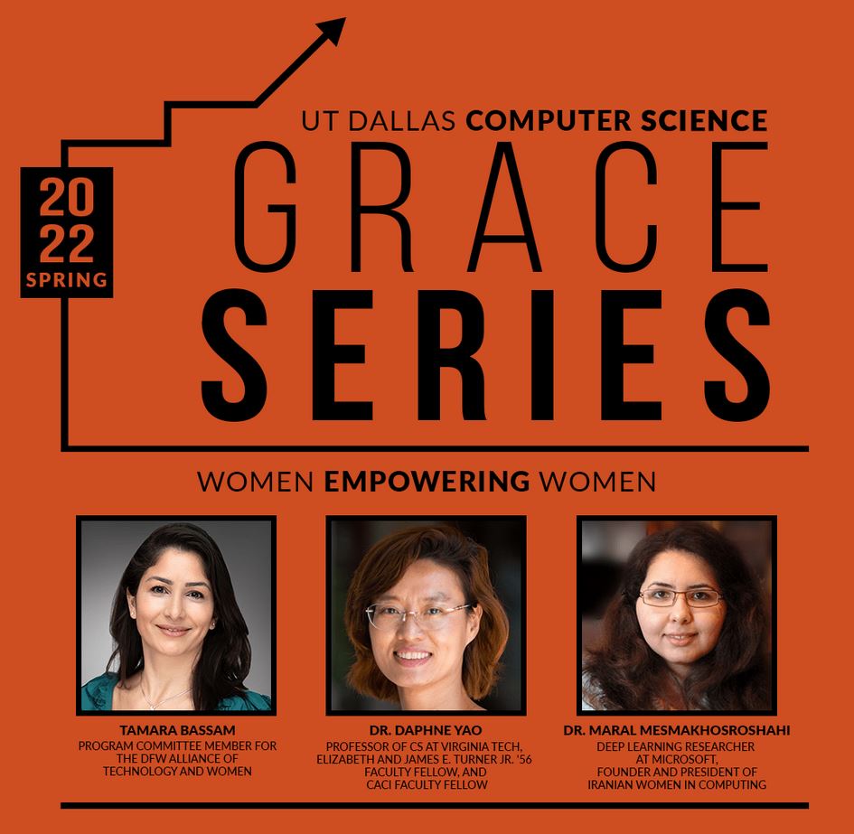 UT Dallas Computer Science Grace Series. 2022 Spring. Women Empowering Women. 