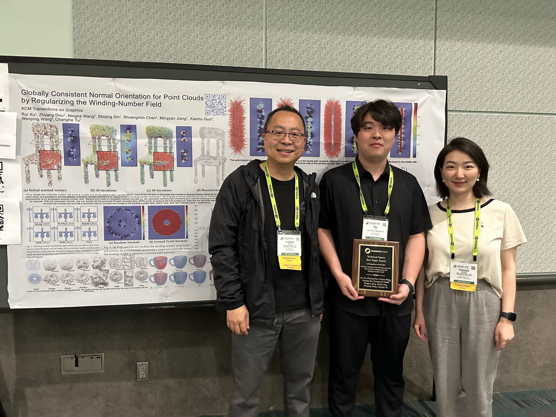 Dr. Xiaohu Guo and his Collaborators Awarded the ACM SIGGRAPH 2023 Technical Papers Best Paper Award